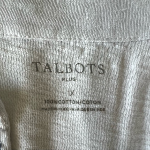 2/$30 Talbots Cotton Embroidered Longline Tunic 3/4 Sleeve SZ 1X Plus - Picture 6 of 11